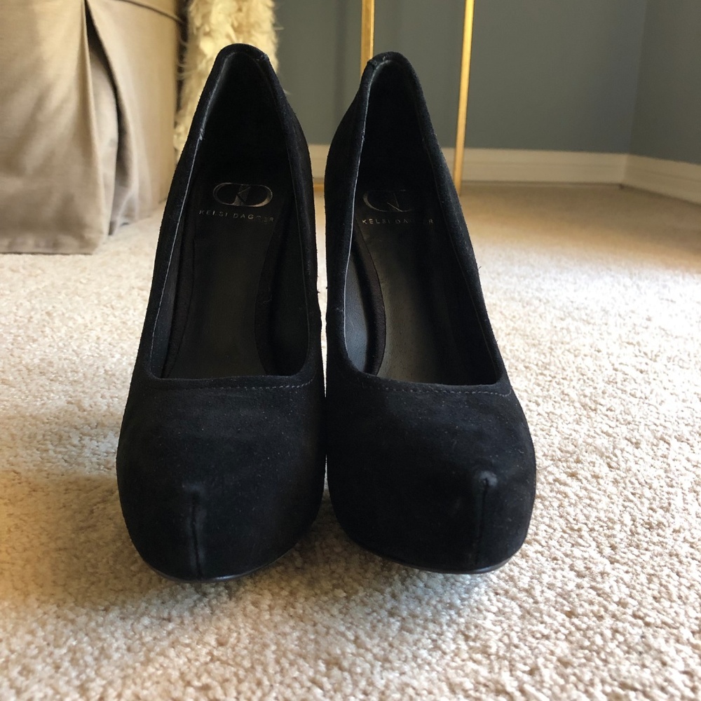 KELSI DAGGER Black Suede Platform Stiletto Heels - Picture 3 of 8